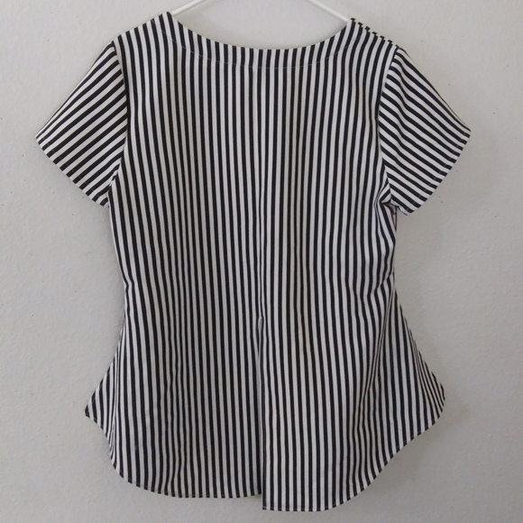 {tl} the letter asymmetrical hi-low striped blouse - Picture 5 of 10